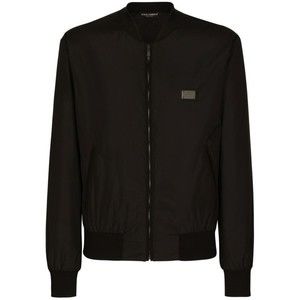 Dolce & Gabbana Fitted Black Bomber Jacket With Ribbed Details - NWT